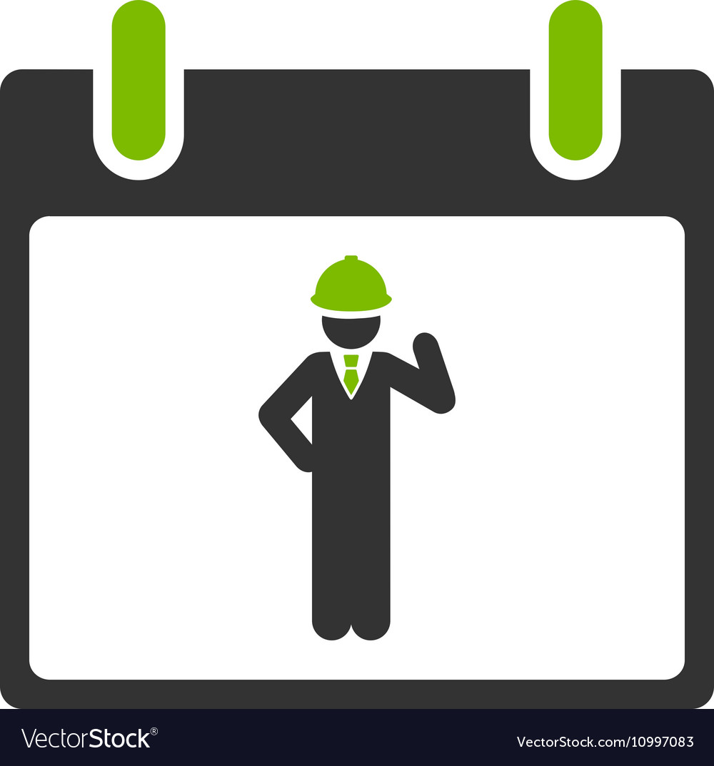 Engineer calendar day flat icon Royalty Free Vector Image