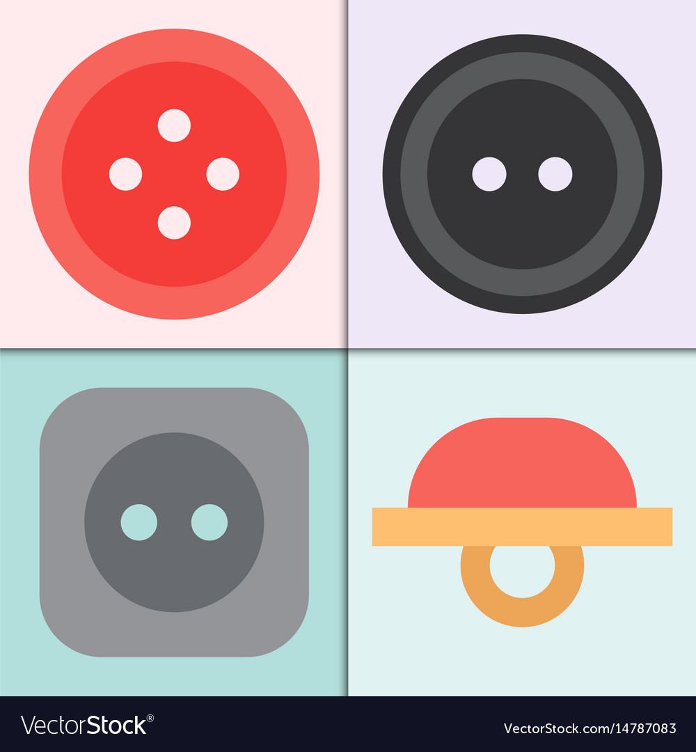 Four Colorful Sewing Buttons