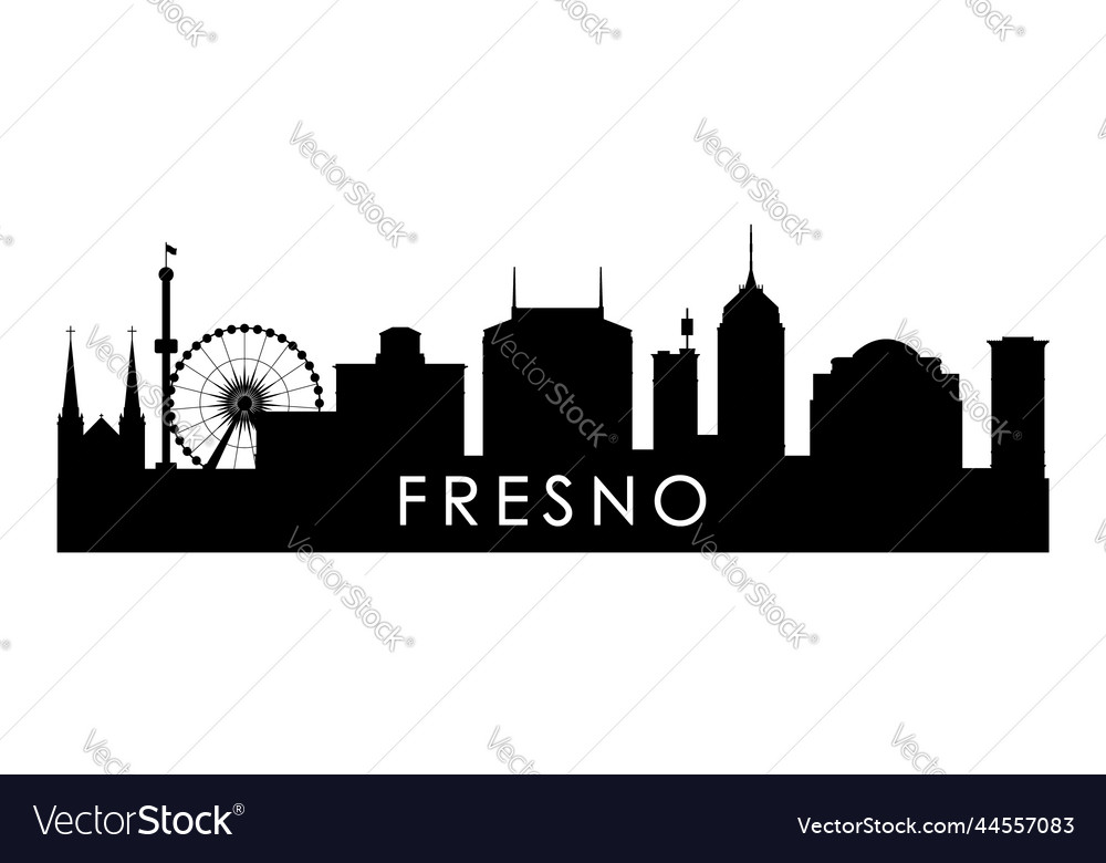 Fresno skyline silhouette black city Royalty Free Vector