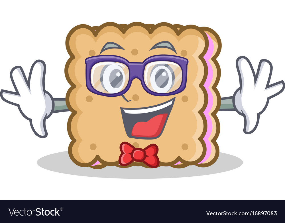 Geek biscuit cartoon character style