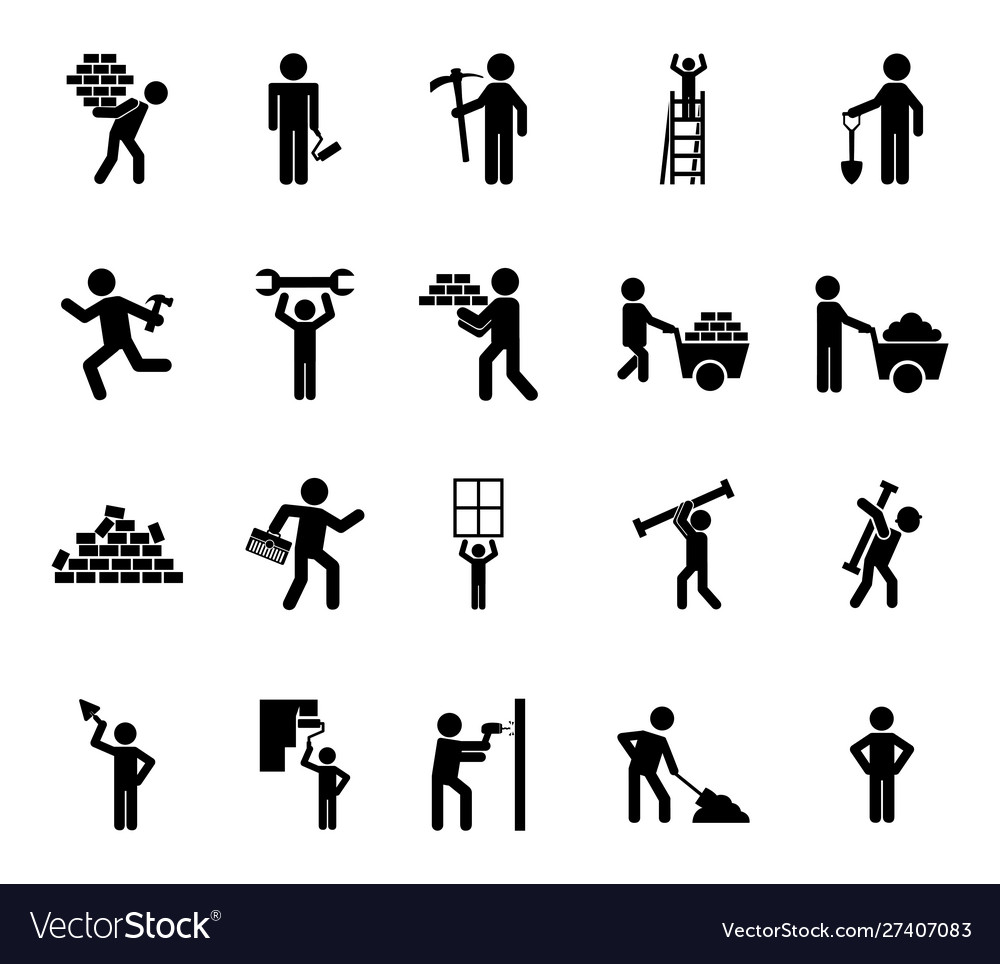 Isolated construction icon set design