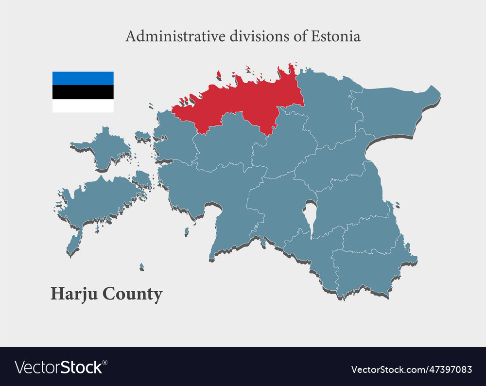 Map estonia harju county Royalty Free Vector Image