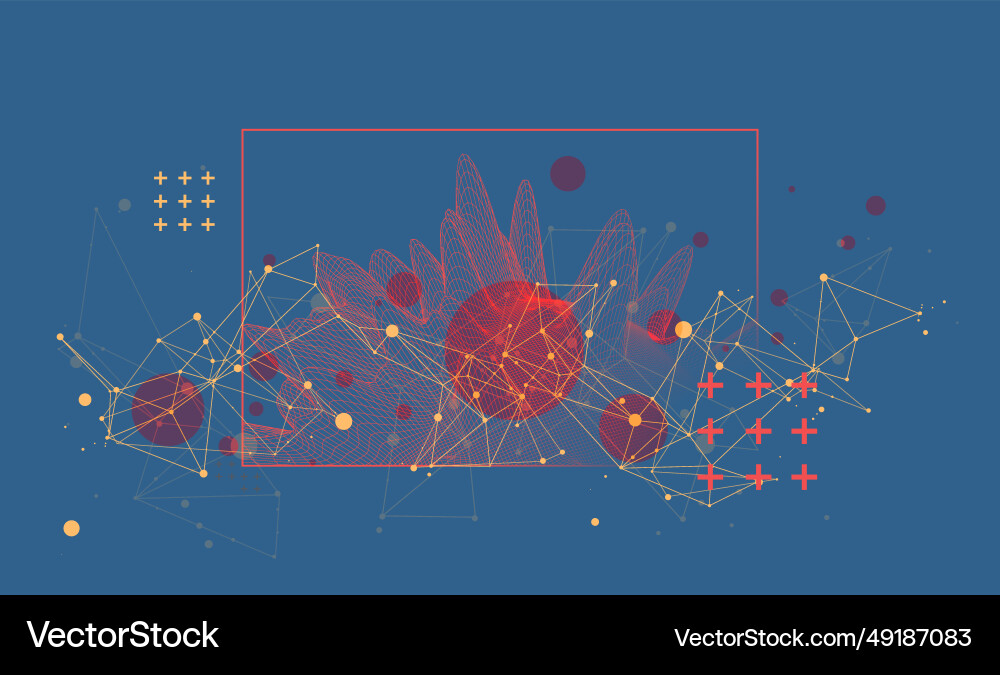 Modern science or technology elements in square Vector Image
