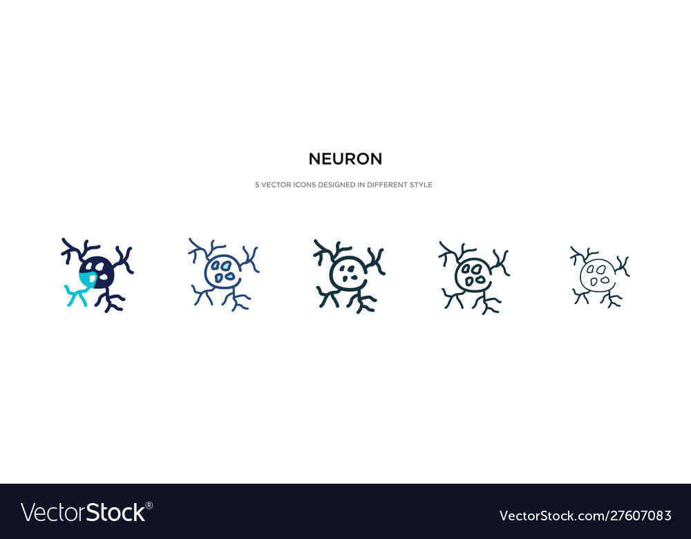 Neuron icon in different style two colored vector image Neuron icon in different style two colored