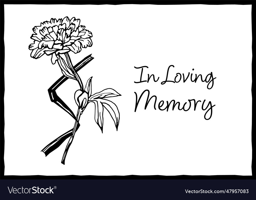 Obituary postcard with the text in loving memory Vector Image Obituary postcard with the text in loving memory