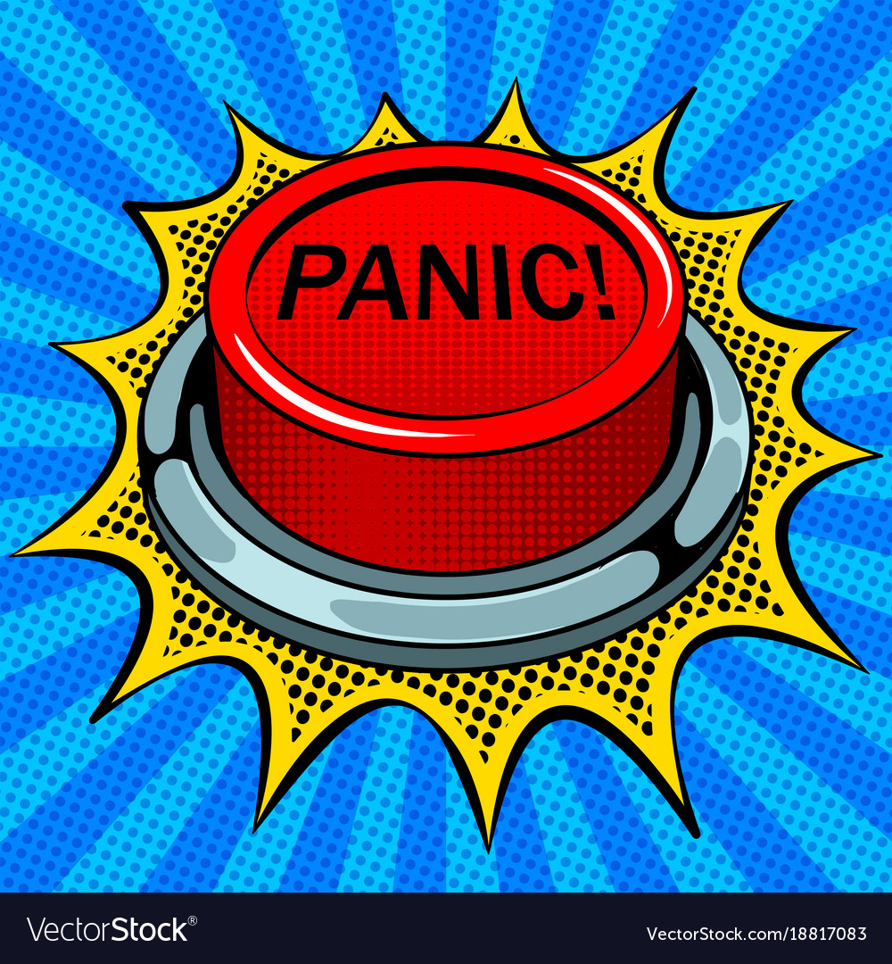 Red Panic Button - Pop Art Style