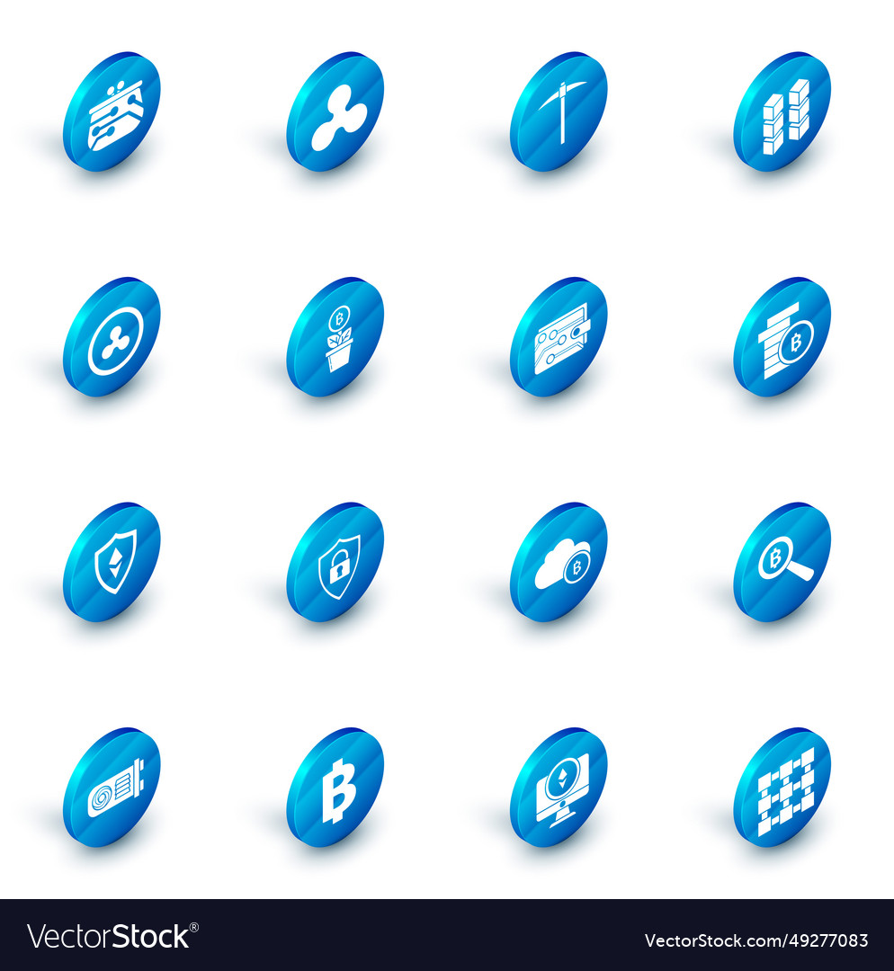 Set cryptocurrency coin ripple xrp pickaxe Vector Image Set cryptocurrency coin ripple xrp pickaxe