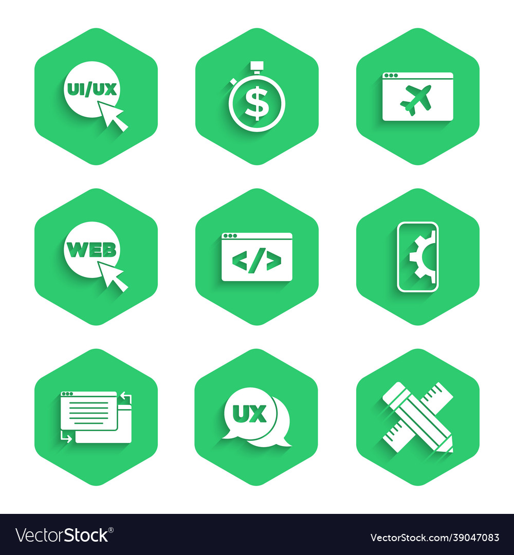 Set front end development ui or ux design vector image Set front end development ui or ux design