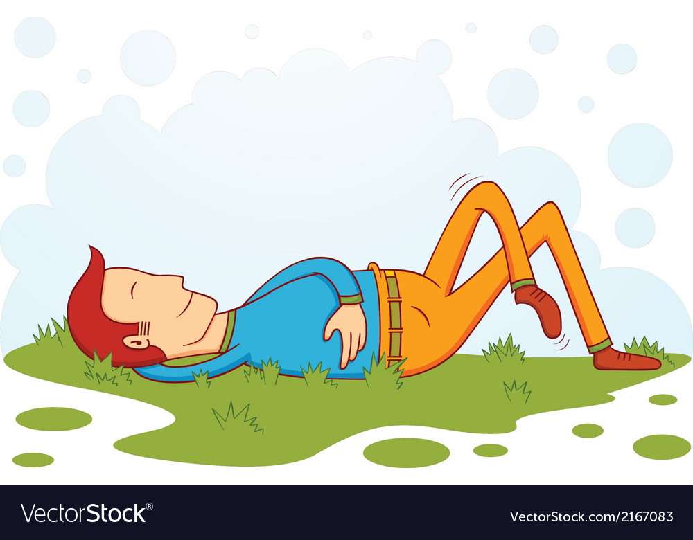 Sleeping on grass Royalty Free Vector Image - VectorStock