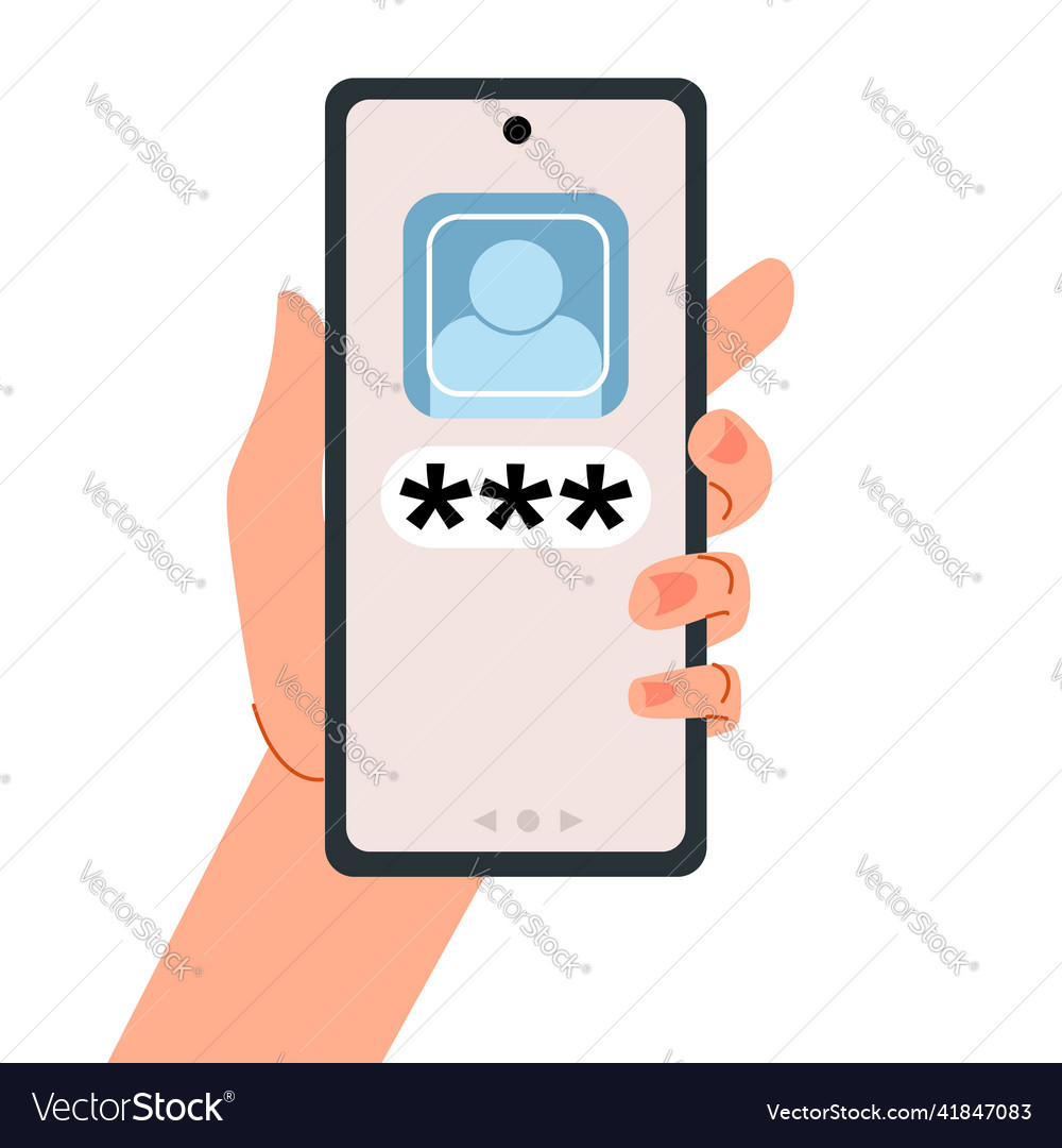 Smartphone in hand two-factor authentication