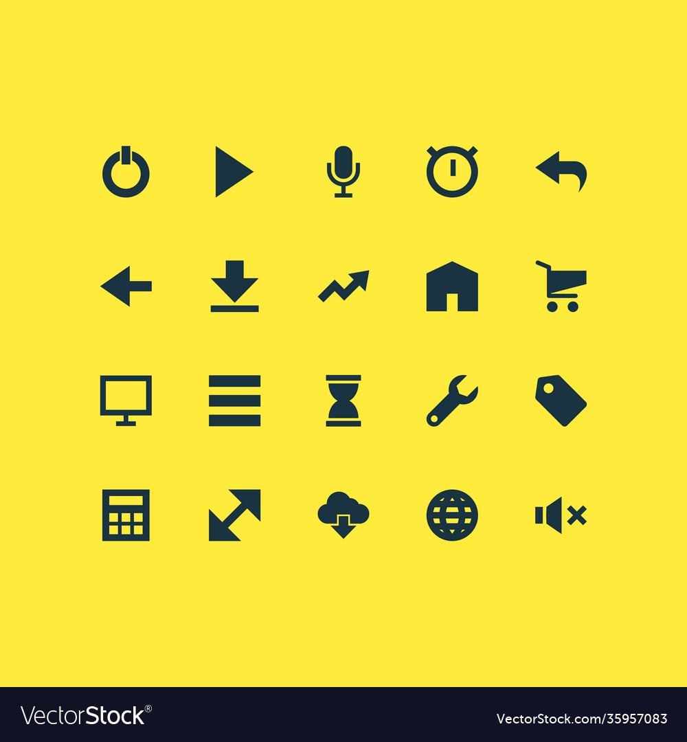 User icons set with audio resize down arrow