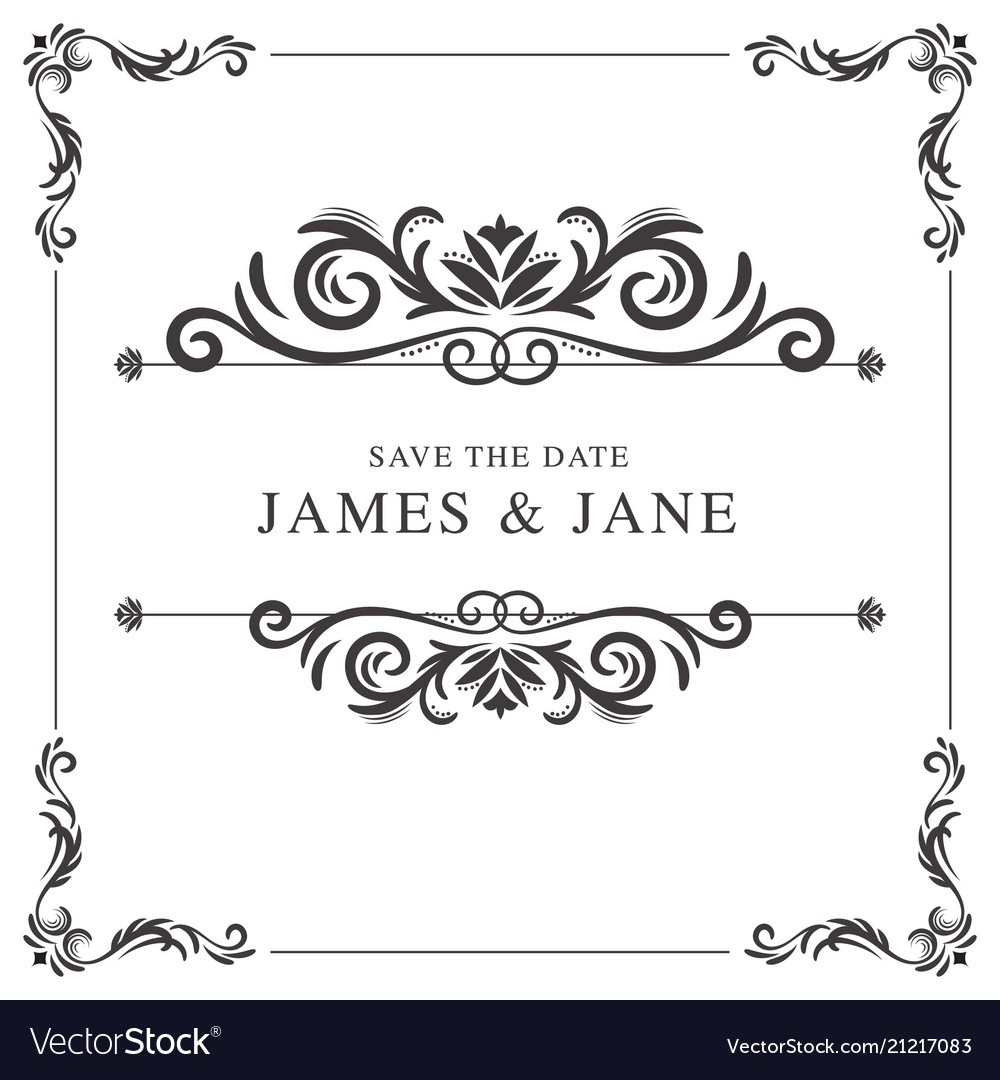 Wedding Card Frame Border Royalty Free Vector Image