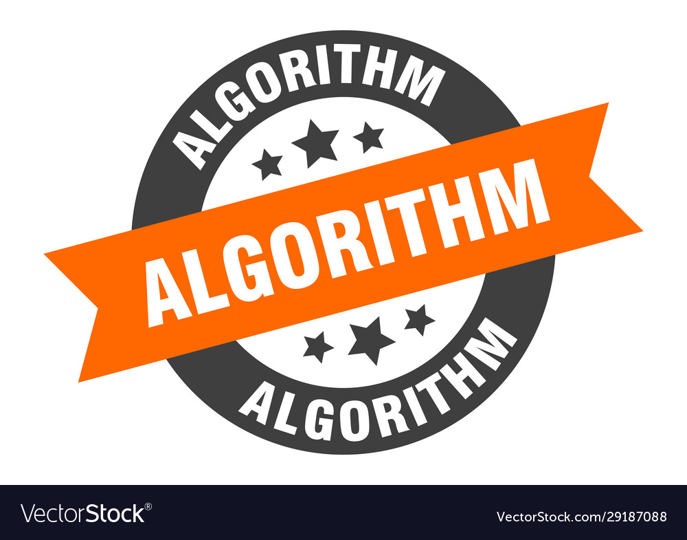Algorithm sign round ribbon sticker