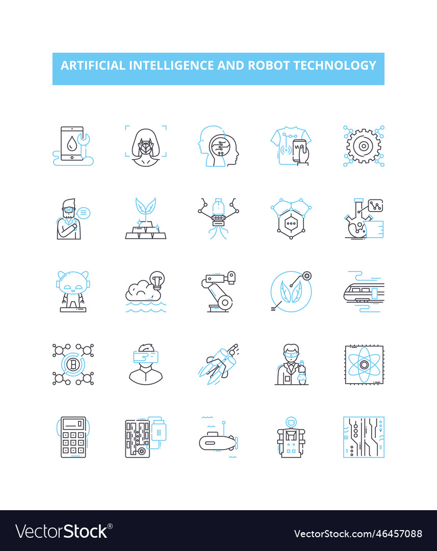 Artificial intelligence and robot technology vector image Artificial intelligence and robot technology