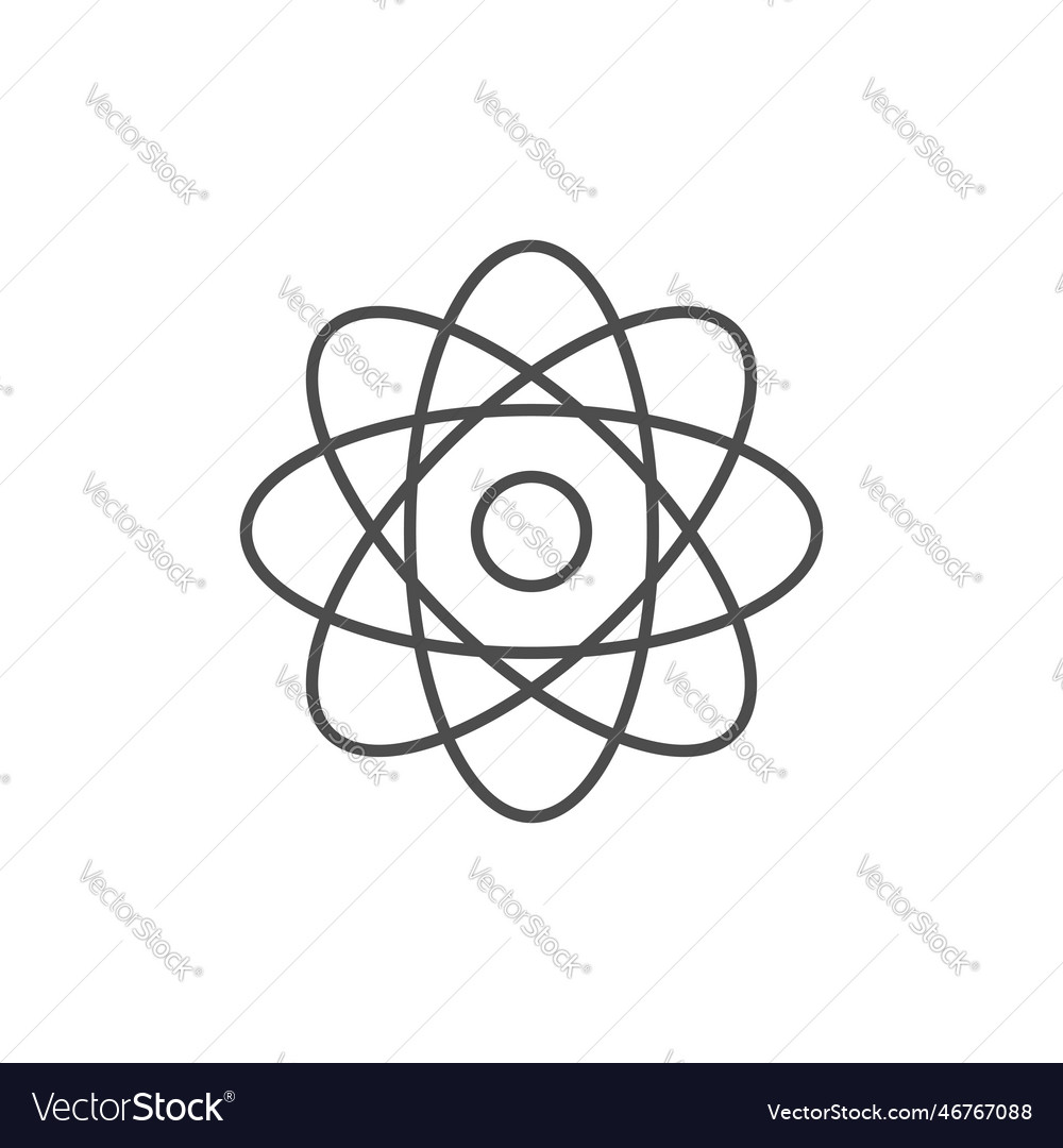 Atom related linear icon vector image Atom related linear icon