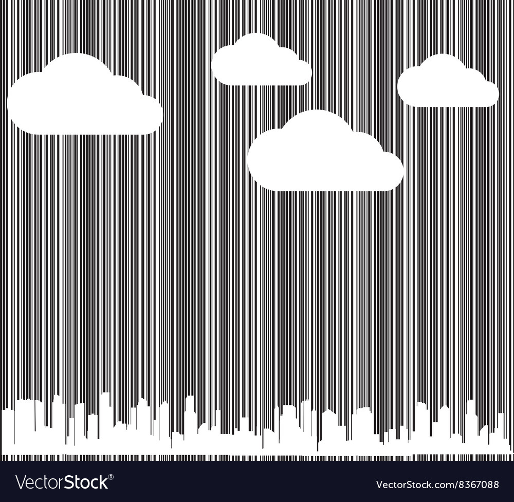 Background with a barcode white clouds