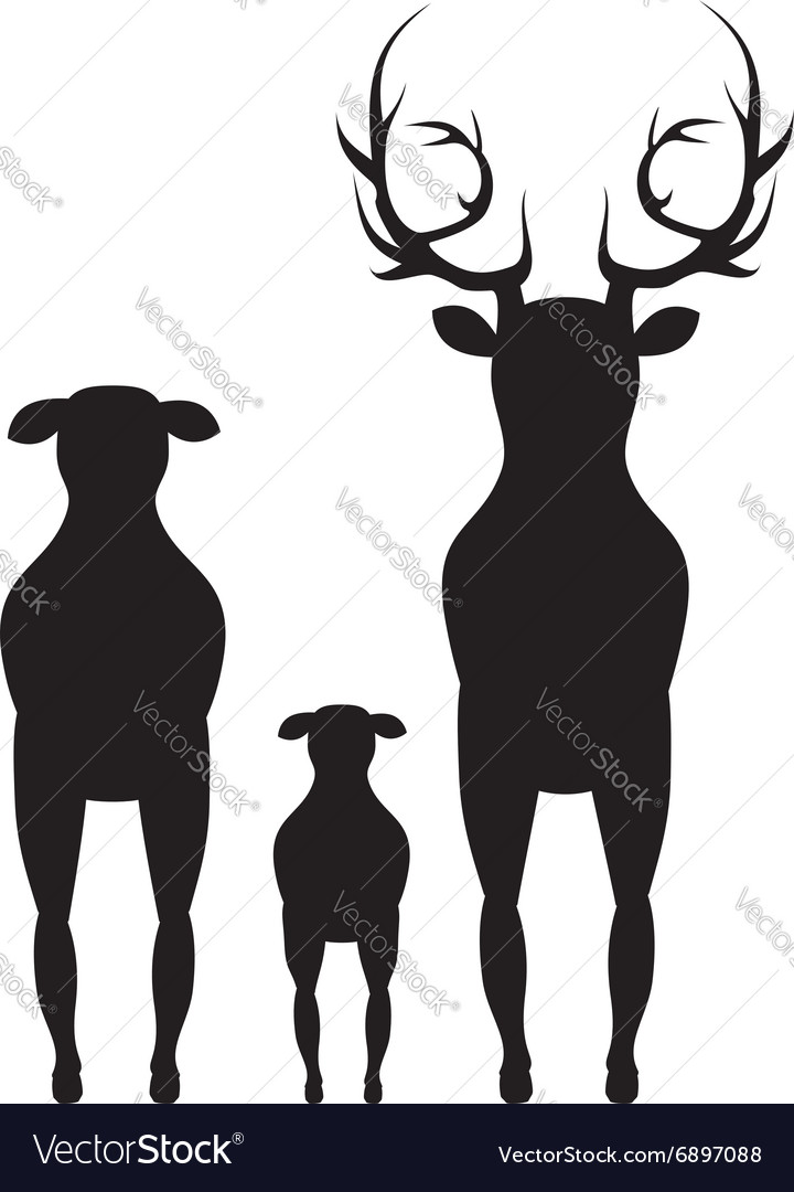 Cartoon Deer Silhouette Royalty Free Vector Image