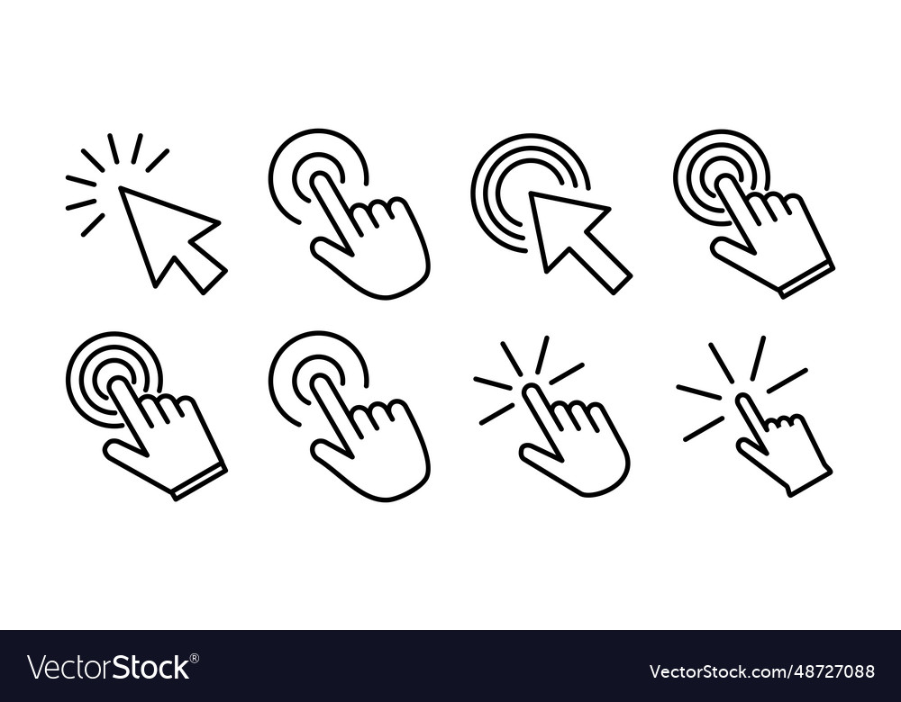 Click icon cursor pointer sign vector image Click icon cursor pointer sign