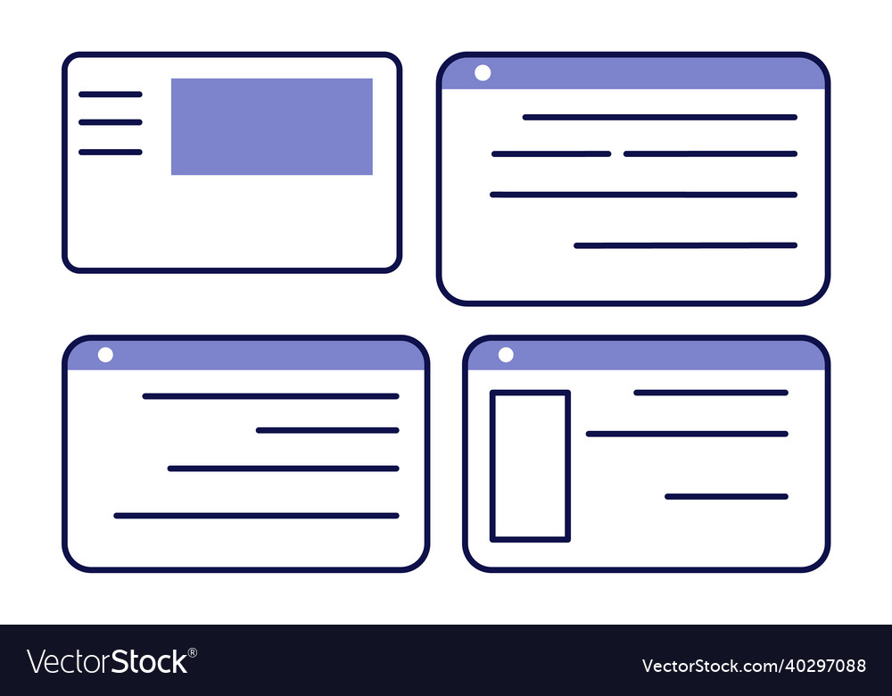 Data frame set different views of information vector image Data frame set different views of information