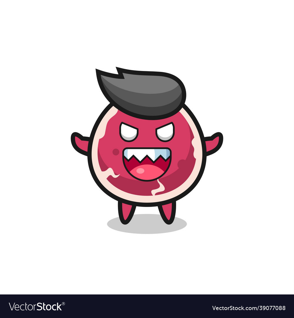 Evil beef mascot character Royalty Free Vector Image