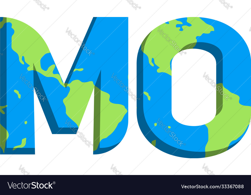 Initial mo logo design with world map style