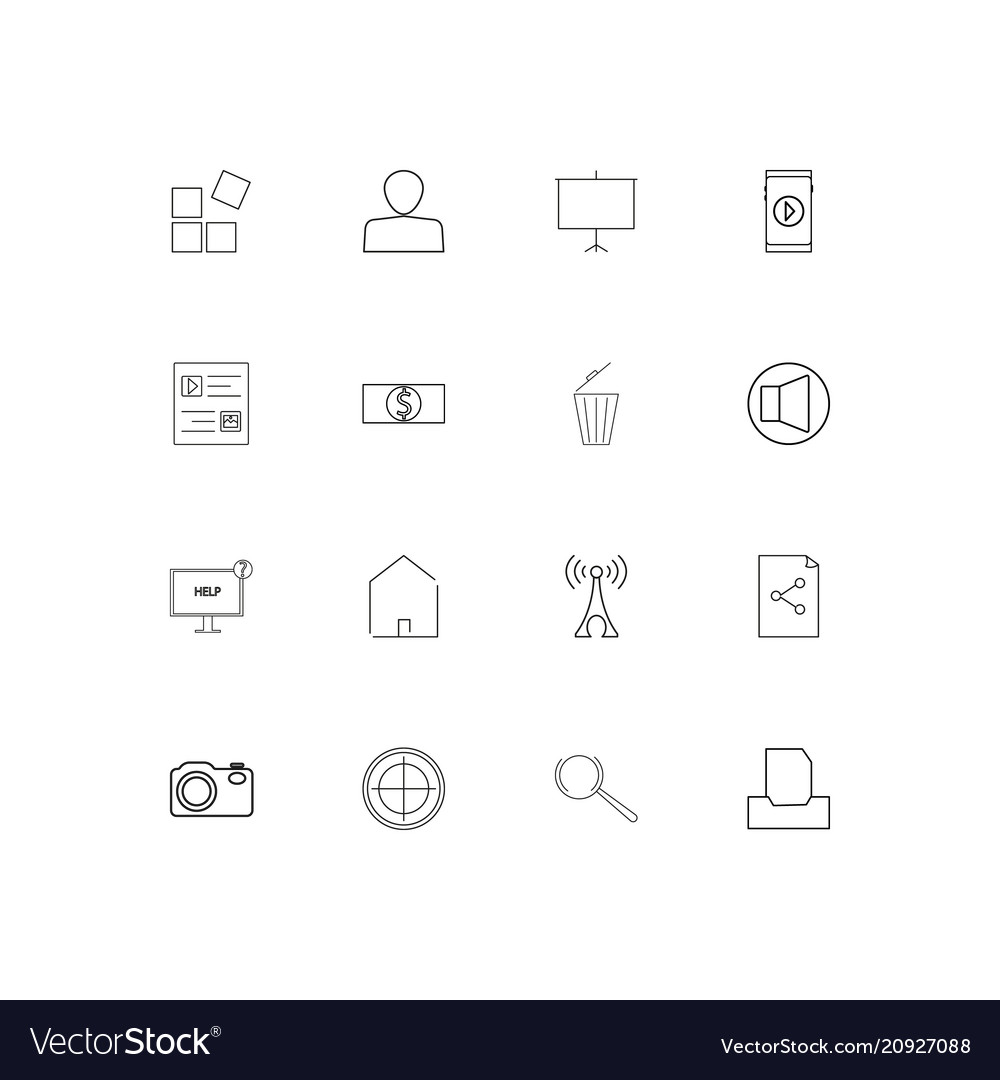 Internet of things linear thin icons set outlined Vector Image Internet of things linear thin icons set outlined