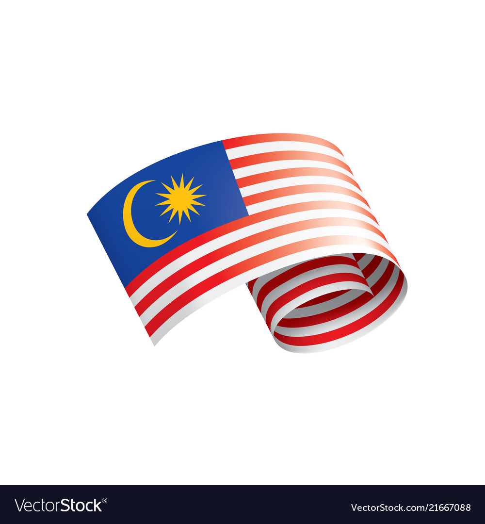 Malaysia flag on a white Royalty Free Vector Image