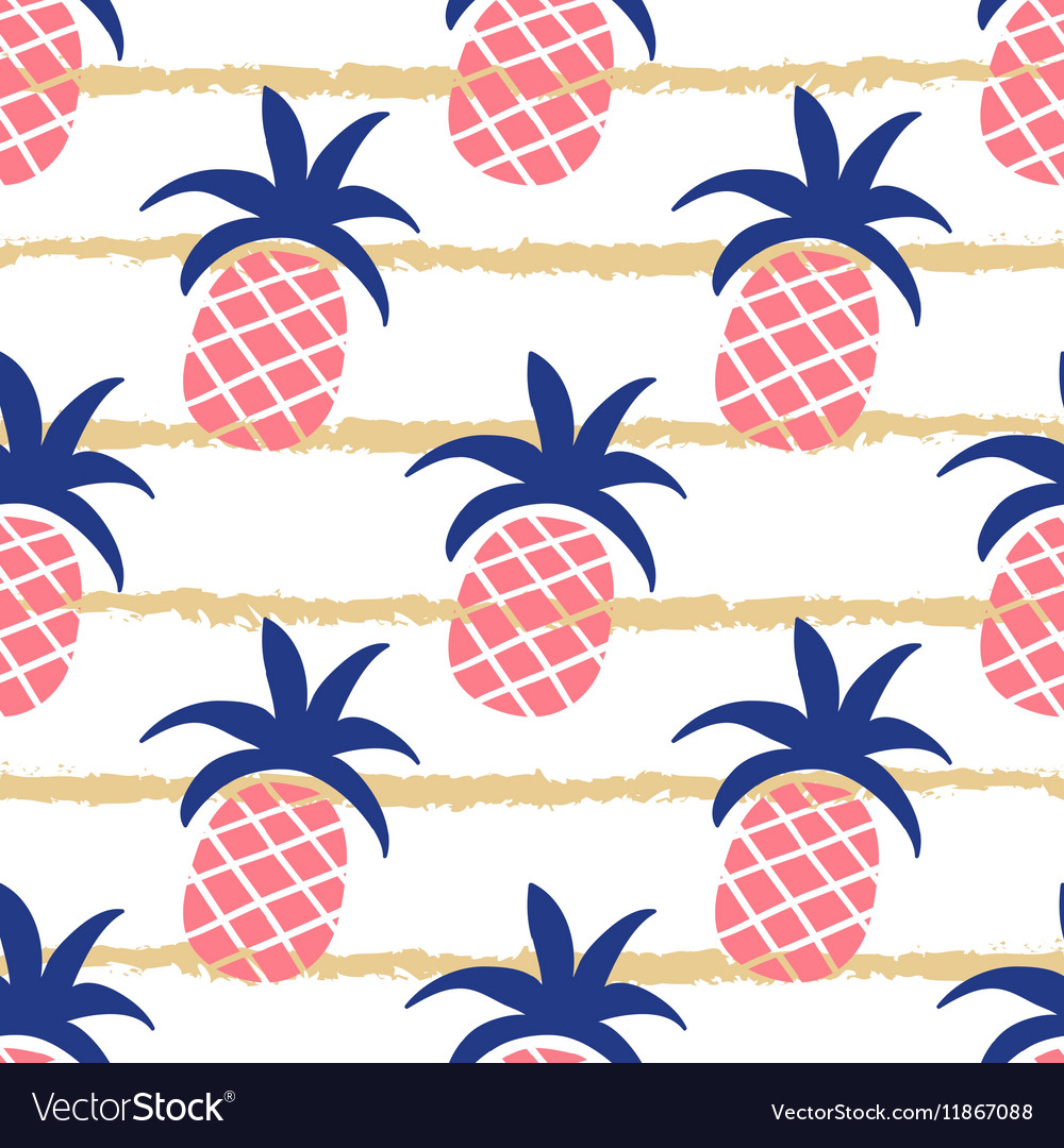 Pineapple seamless pattern with stripe line