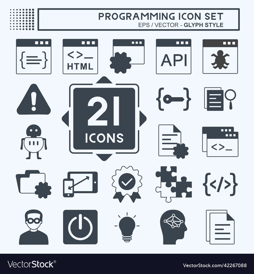 Programming icon set suitable for vector image Programming icon set suitable for