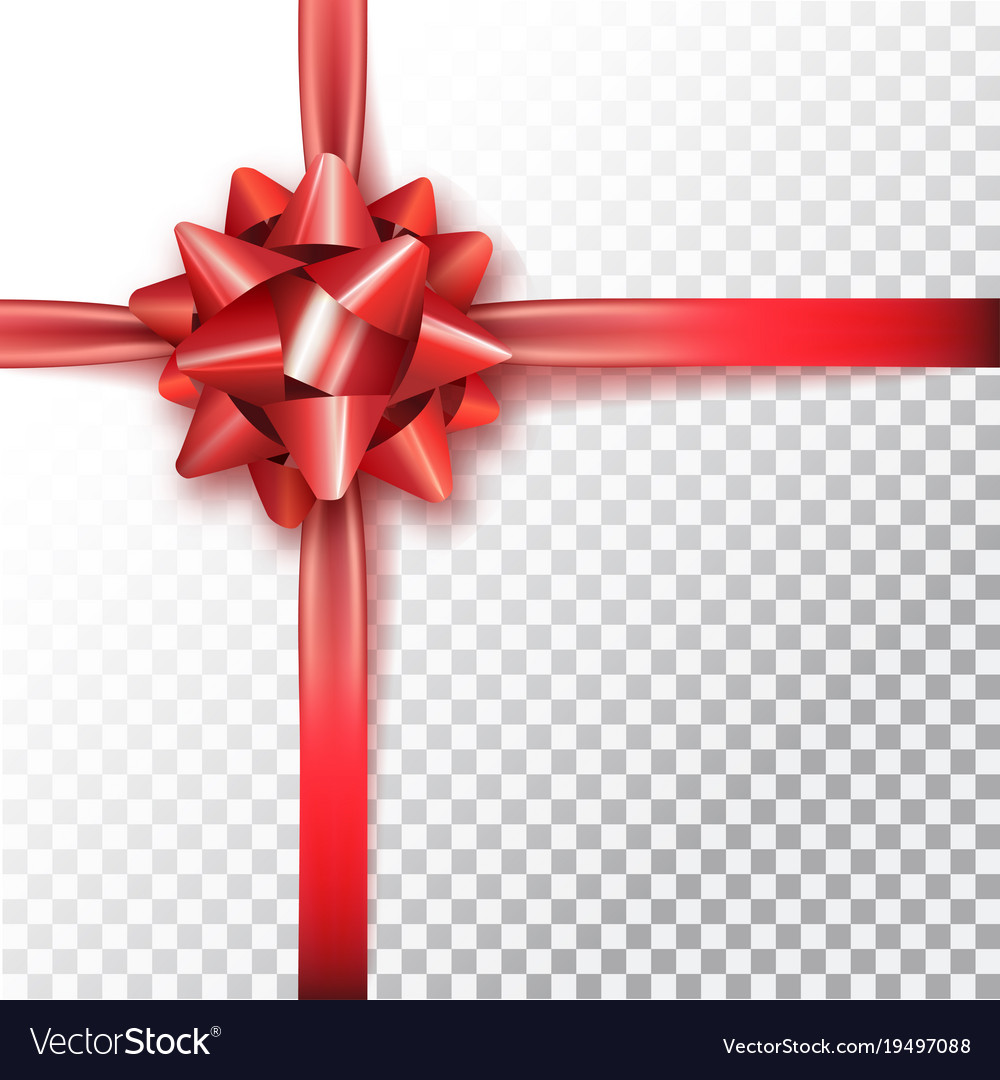 Red bow for packing gifts realistic Royalty Free Vector