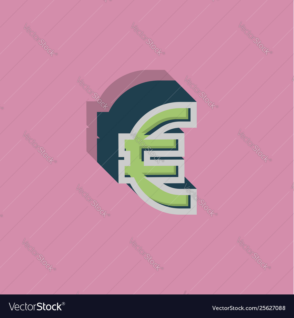 Retro 3d character from a fontset vector image Retro 3d character from a fontset