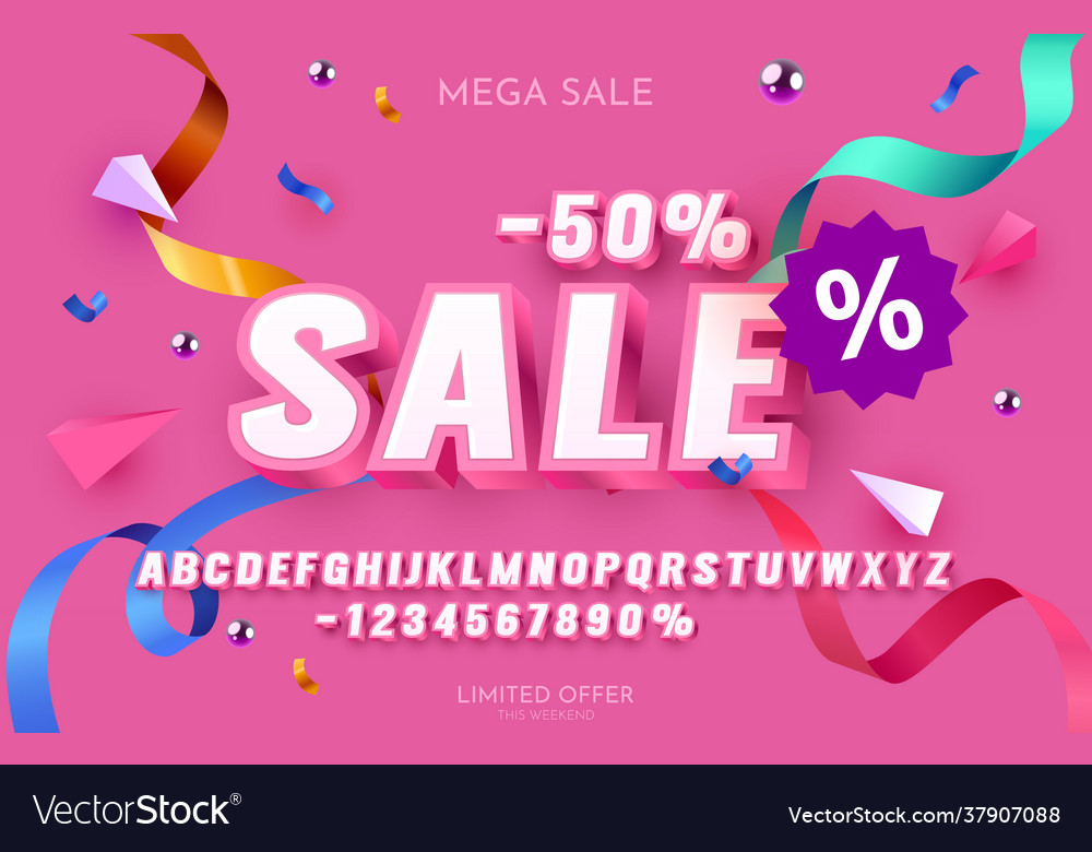 Sale -50 font set collection letters and numbers