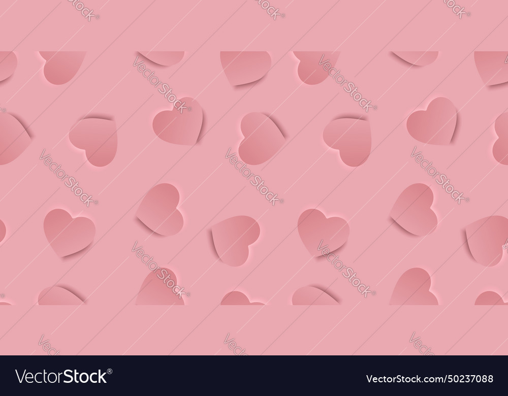 Seamless rose love pattern with hearts beautiful vector image Seamless rose love pattern with hearts beautiful
