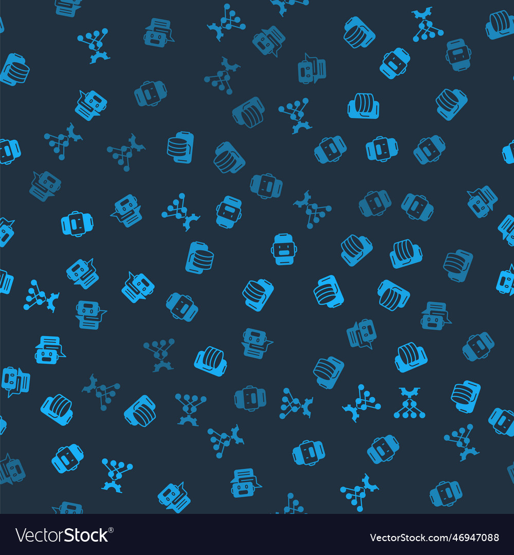 Set neural network cloud technology data transfer vector image Set neural network cloud technology data transfer