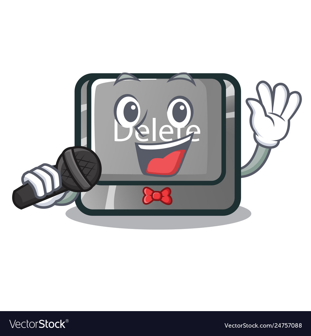 Singing delete button in shape mascot