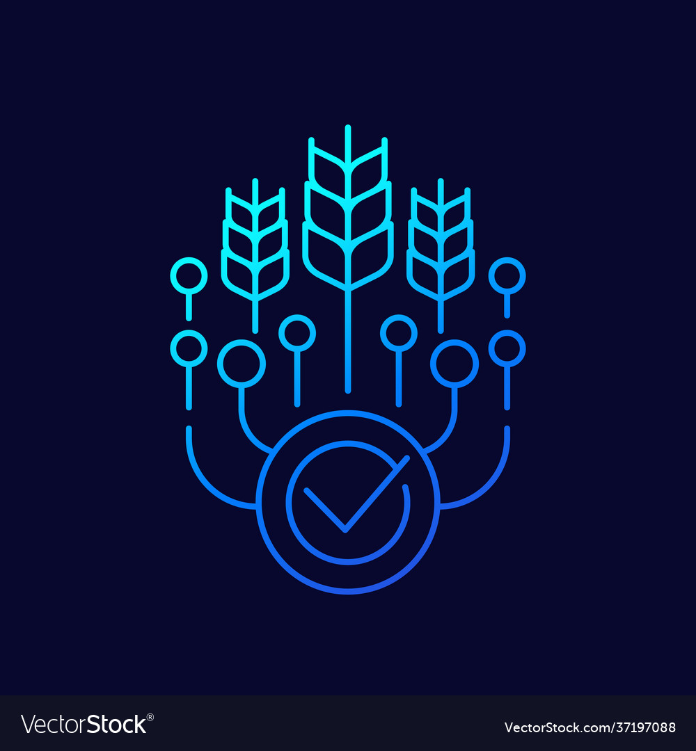 Smart farming icon linear design