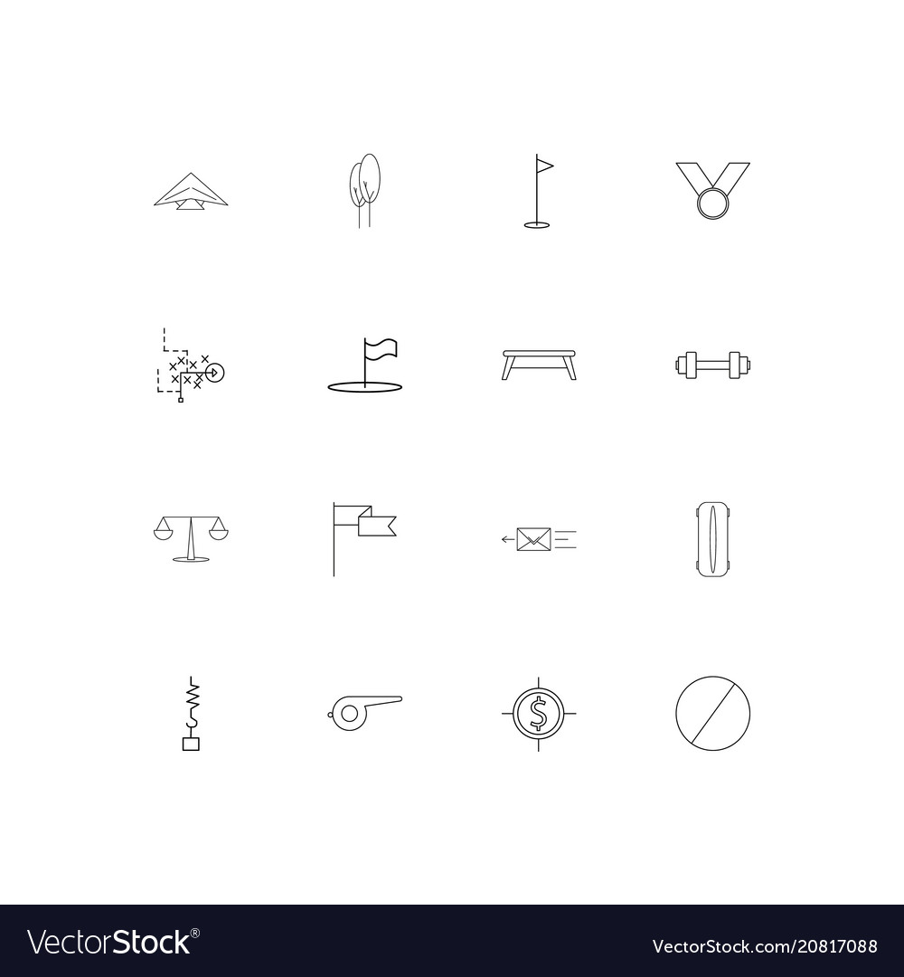 Sport Fitness und Erholung linear dünne Icons