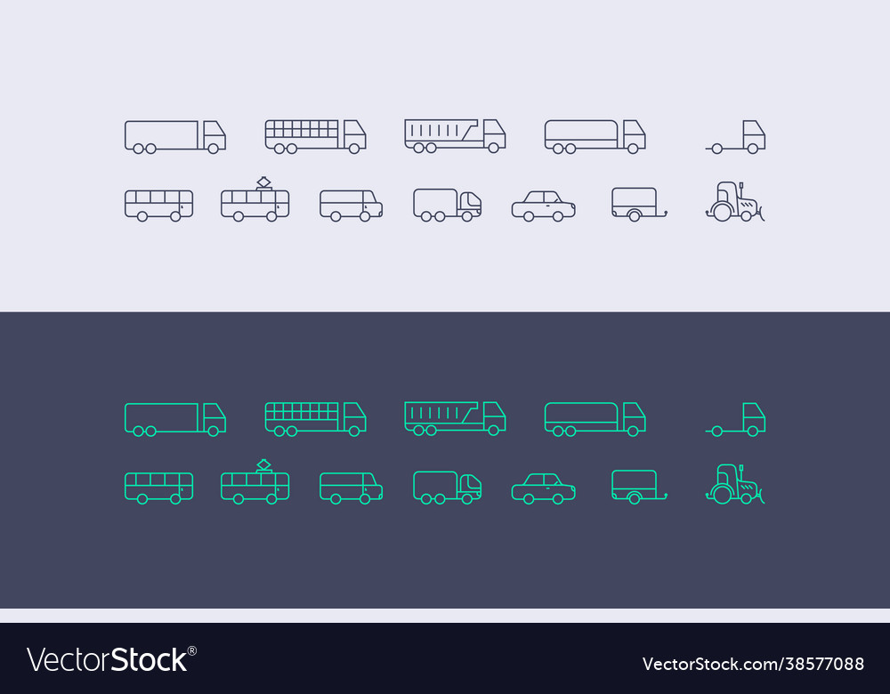Transportation icons set