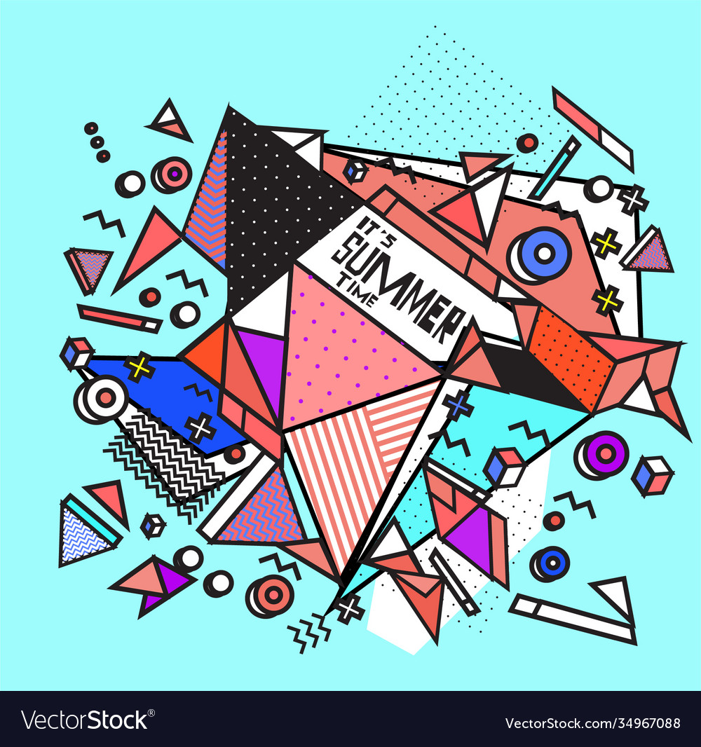 Triangle geometric forms for summer design event vector image Triangle geometric forms for summer design event