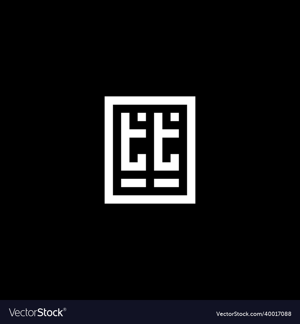 Tt initial logo with square rectangular shape