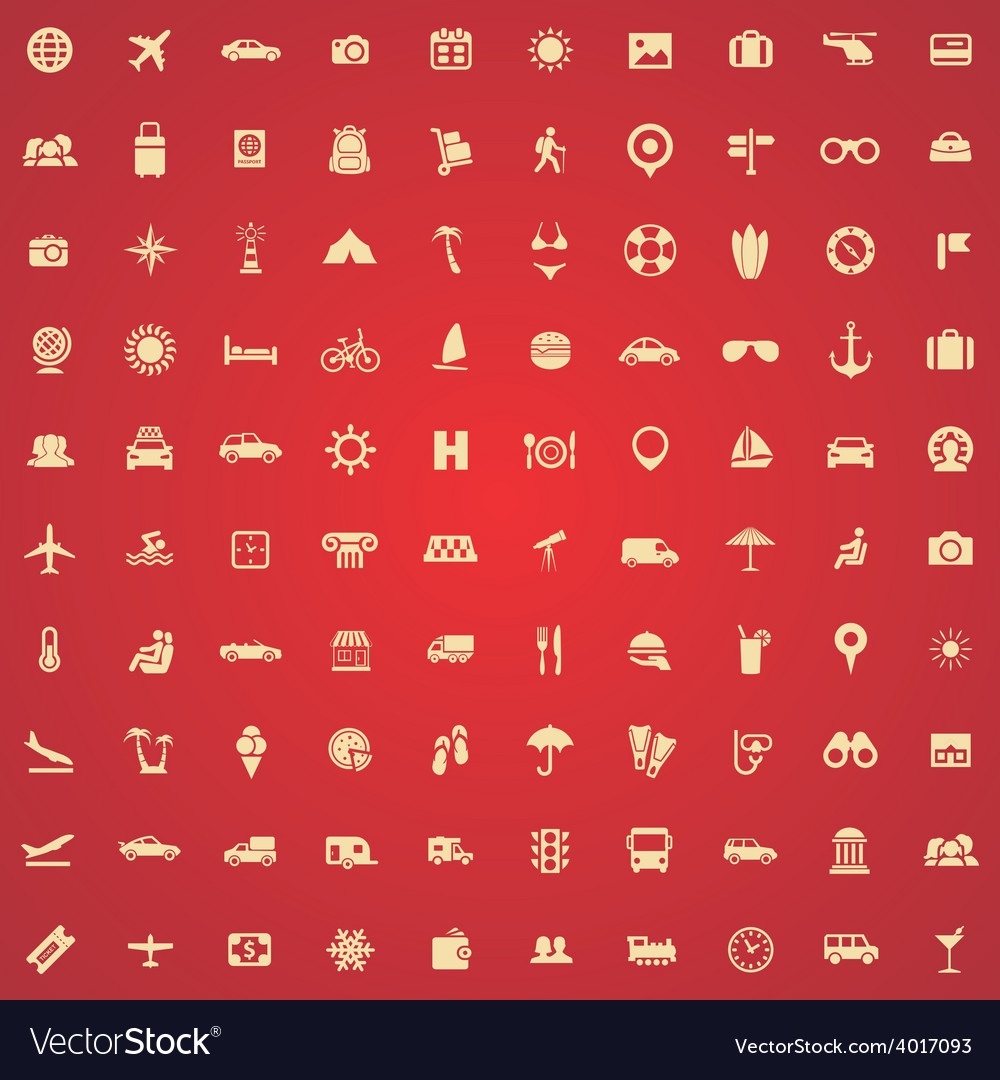 100 travel icons