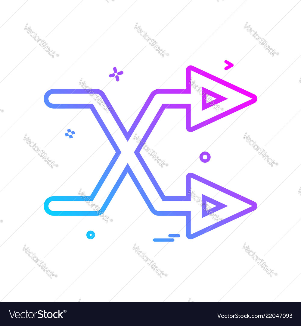 Arrow direction intersecting right two icon design vector image Arrow direction intersecting right two icon design