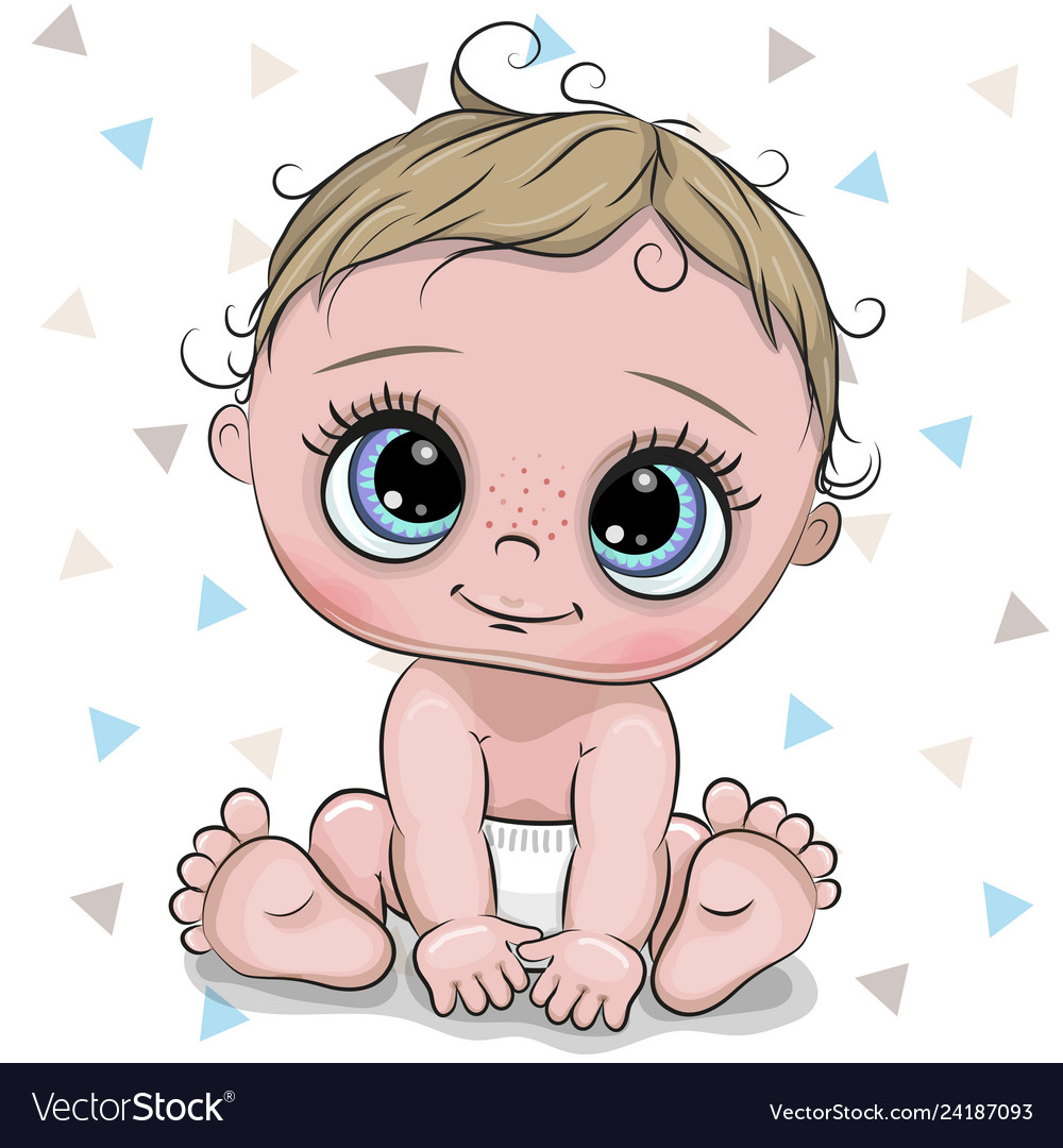 Download Cartoon baby boy isolated on a white background Vector Image