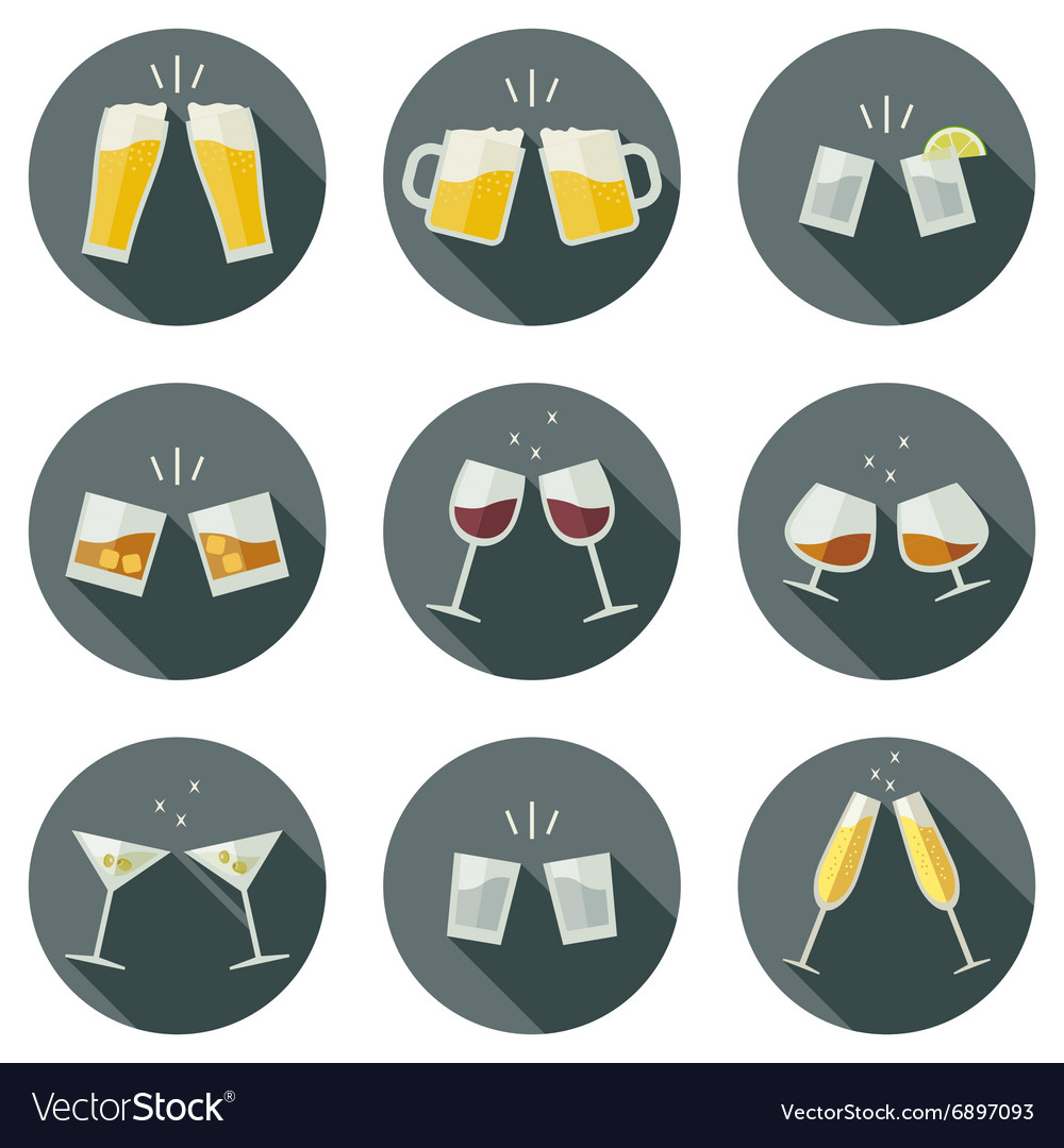 Clink Glasses Icons Royalty Free Vector Image Vectorstock 6298