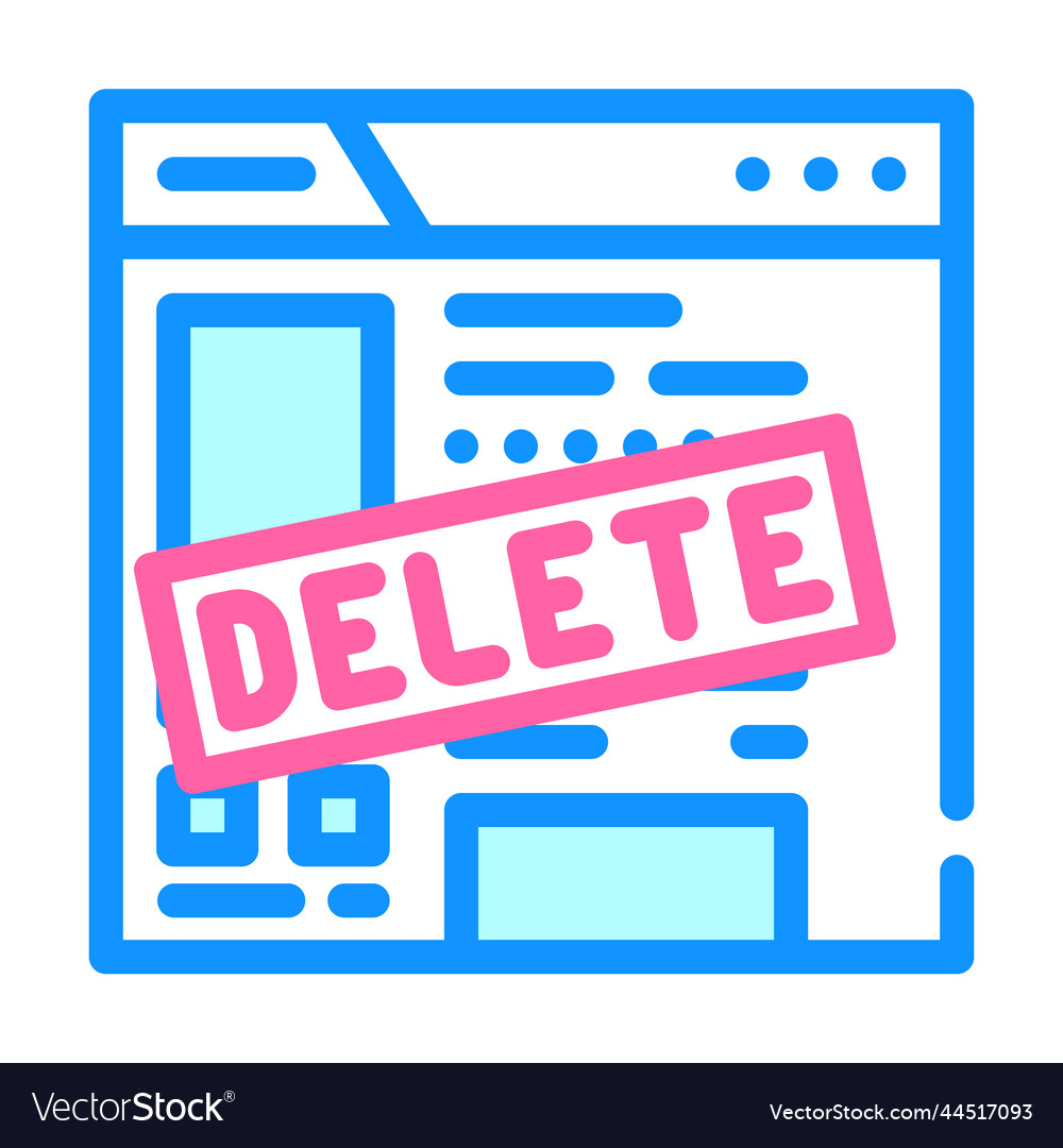 Delete account color icon vector image Delete account color icon