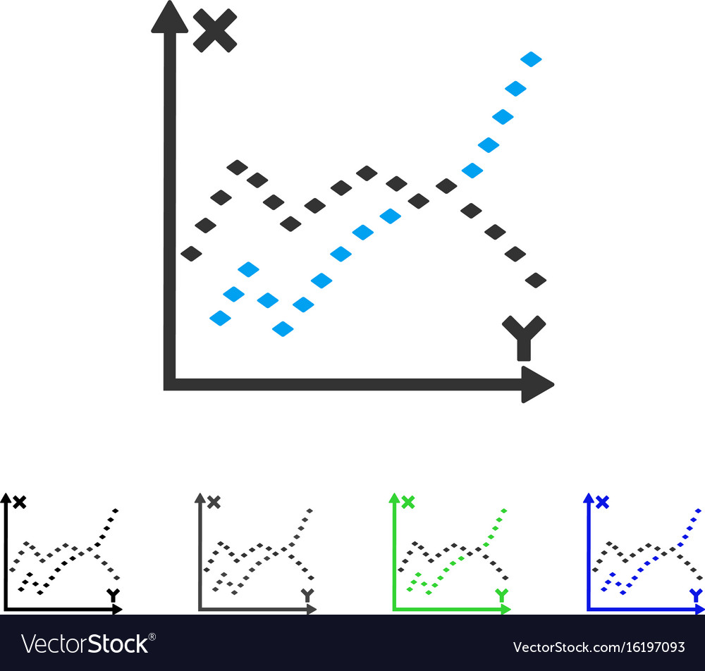 Dotted functions plot flat icon