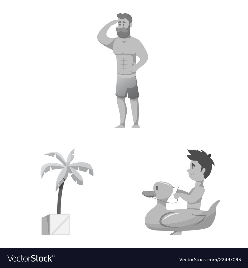 Isolated object of pool and swimming icon set vector image Isolated object of pool and swimming icon set