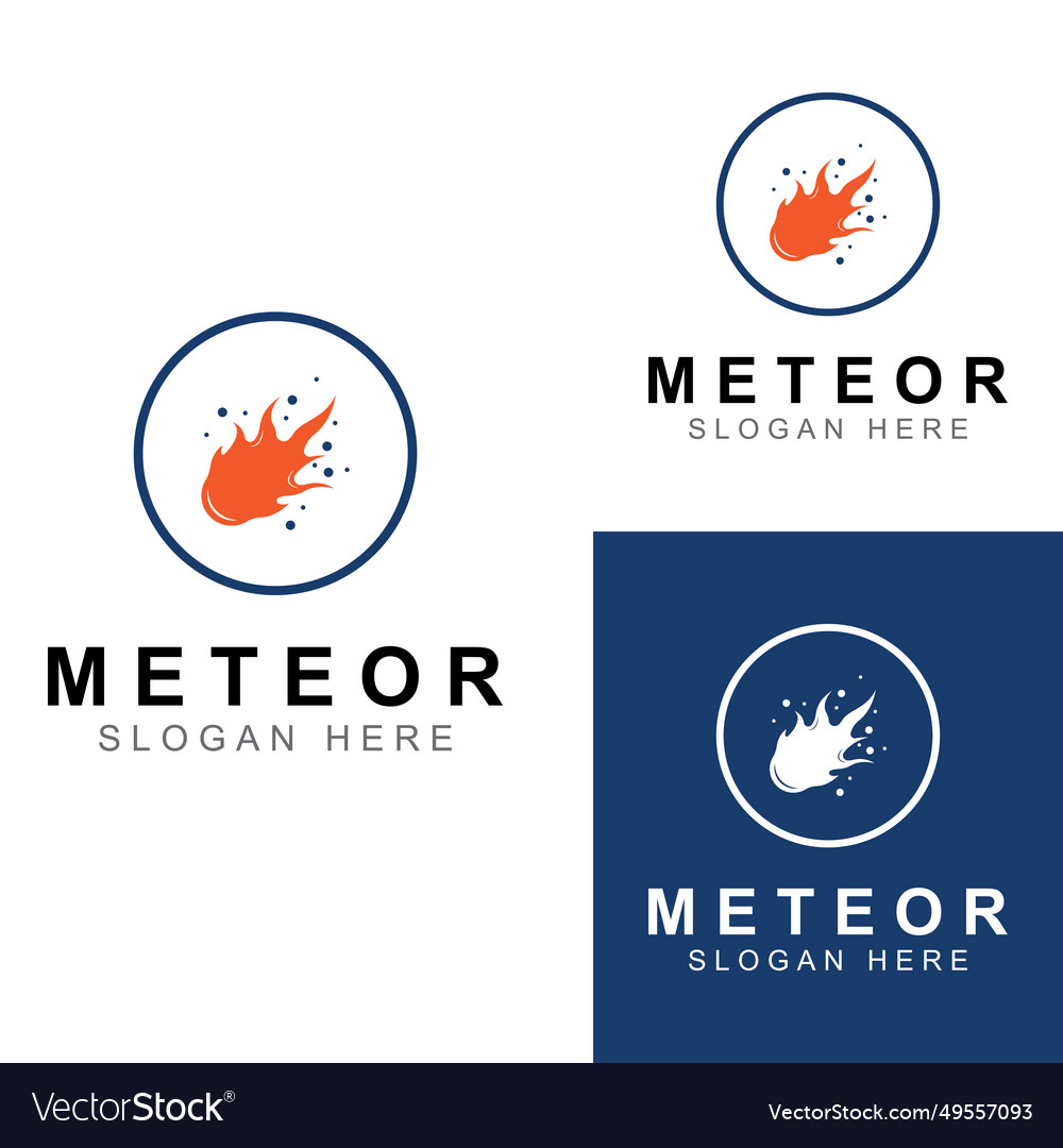 Logo design template meteor or space object