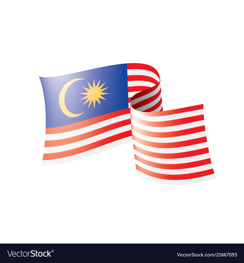 Malaysia flag on a white Royalty Free Vector Image