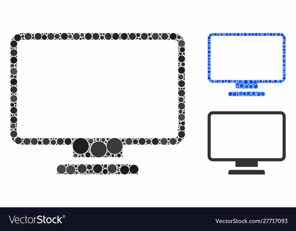 Monitor mosaic icon circle dots